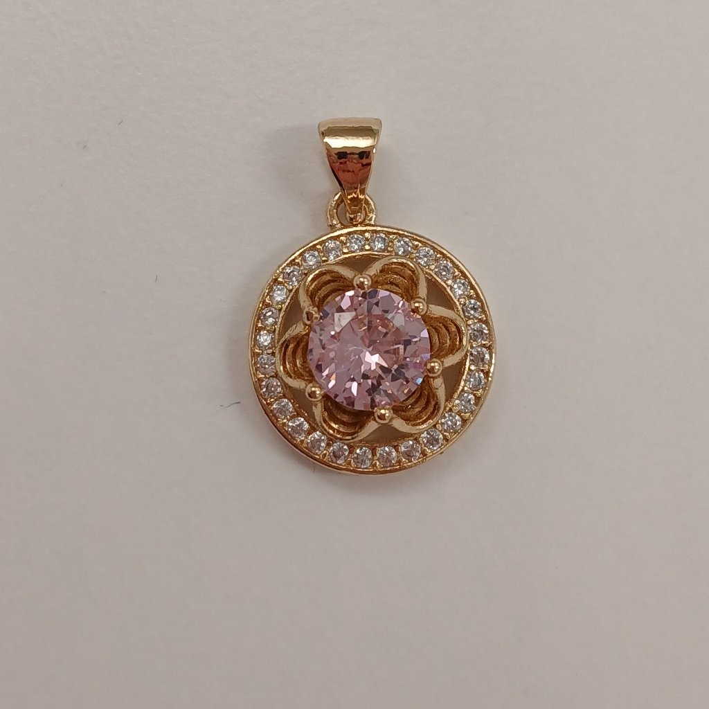 New 18k Goldplated Pink  Gemstone Pendant  Pretty Bird